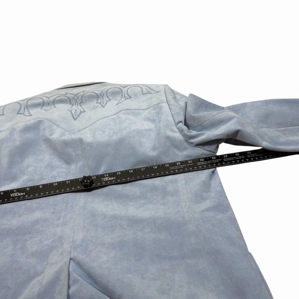 Vintage Scully Light Blue Suede Men's Blazer‎ w Embroidery Sz 42 (L) - approx